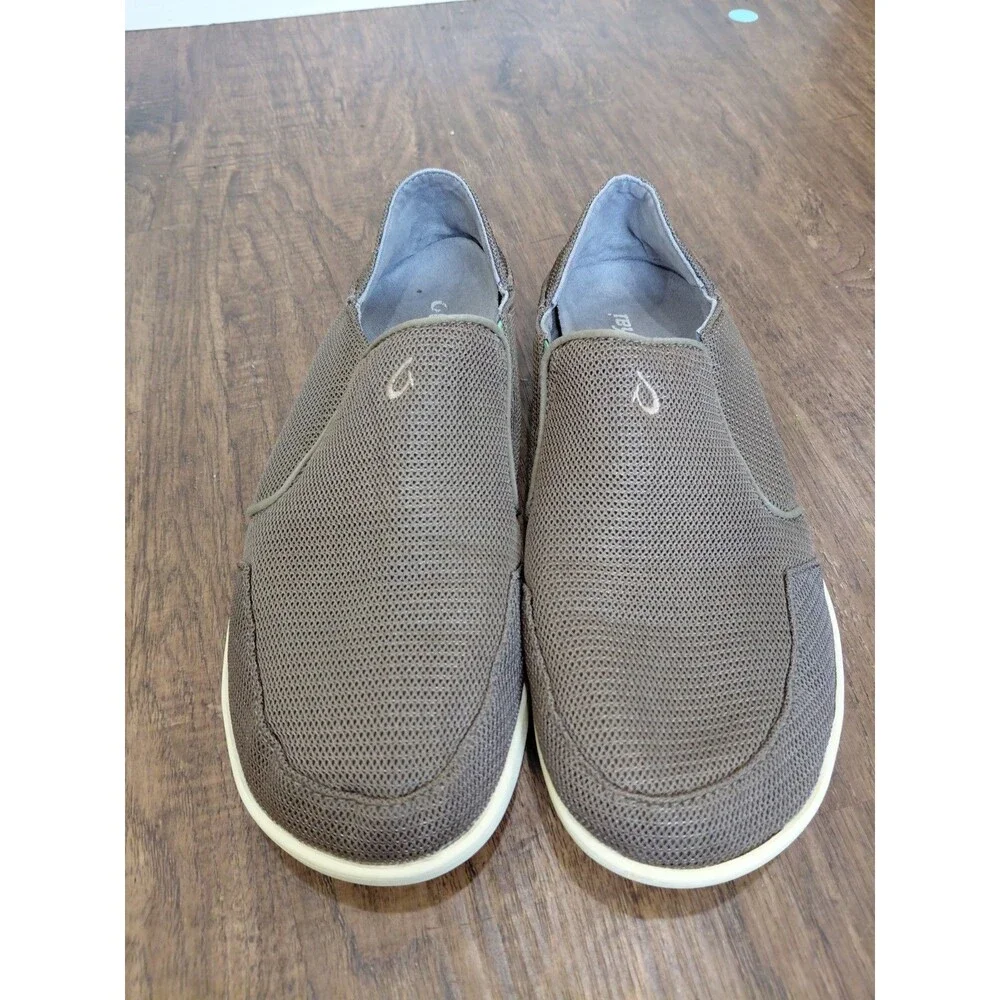 OluKai Nohea Mesh Slip On Men Size 9.5 US Light Brown Casual Shoes Sneakers